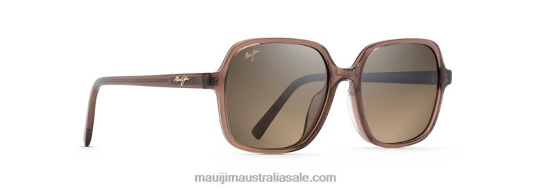 Little Bell Polarized Fashion Sunglasses Maui Jim TVVRT213 Translucent Light Espresso/HCL Bronze
