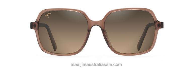 Little Bell Polarized Fashion Sunglasses Maui Jim TVVRT213 Translucent Light Espresso/HCL Bronze