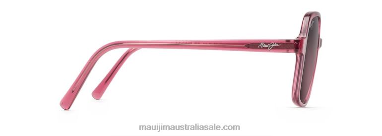Little Bell Polarized Fashion Sunglasses Maui Jim TVVRT214 Translucent Raspberry/Rose