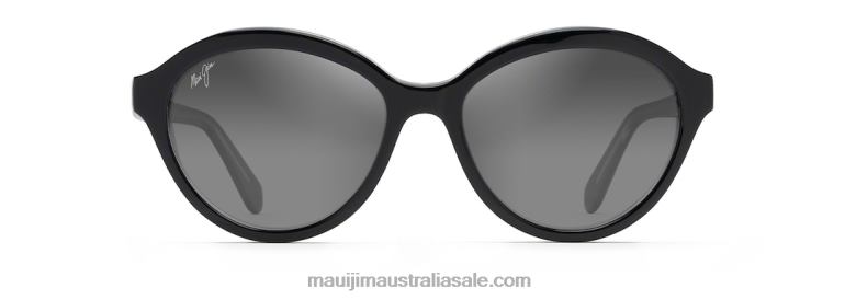 Mariana Polarized Fashion Sunglasses Maui Jim TVVRT256 Black with Crystal Interior/Neutral Grey