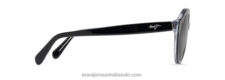Mariana Polarized Fashion Sunglasses Maui Jim TVVRT256 Black with Crystal Interior/Neutral Grey