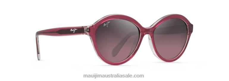 Mariana Polarized Fashion Sunglasses Maui Jim TVVRT258 Raspberry with Crystal Interior/Rose