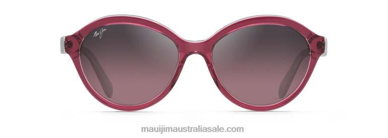 Mariana Polarized Fashion Sunglasses Maui Jim TVVRT258 Raspberry with Crystal Interior/Rose