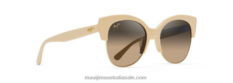 Mariposa Polarized Fashion Sunglasses Maui Jim TVVRT206 Ivory with Gold/HCL Bronze