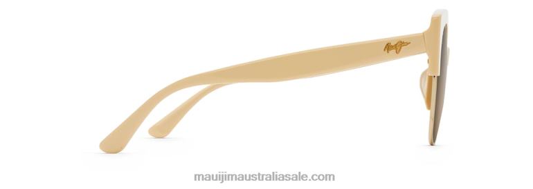 Mariposa Polarized Fashion Sunglasses Maui Jim TVVRT206 Ivory with Gold/HCL Bronze