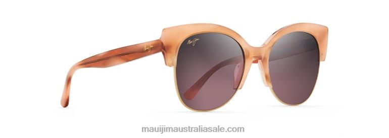 Mariposa Polarized Fashion Sunglasses Maui Jim TVVRT207 Coral with Rose Gold/Rose
