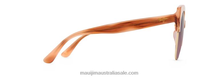 Mariposa Polarized Fashion Sunglasses Maui Jim TVVRT207 Coral with Rose Gold/Rose