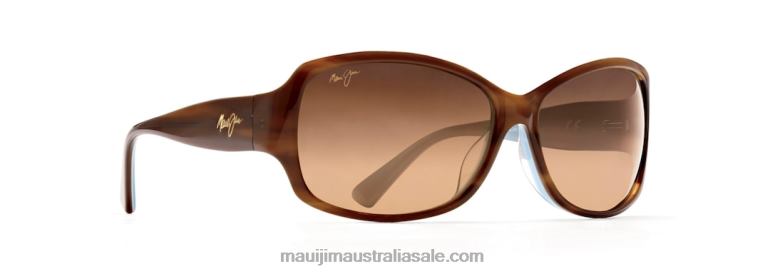 Nalani Polarized Fashion Sunglasses Maui Jim TVVRT404 Tortoise with White and Blue/HCL Bronze