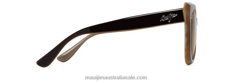 Pakalana Polarized Fashion Sunglasses Maui Jim TVVRT77 Chocolate with Tortoise Interior/HCL Bronze