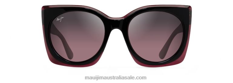 Pakalana Polarized Fashion Sunglasses Maui Jim TVVRT78 Black Cherry with Raspberry interior/Rose