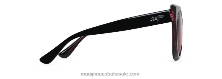 Pakalana Polarized Fashion Sunglasses Maui Jim TVVRT78 Black Cherry with Raspberry interior/Rose