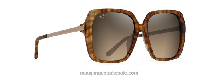 Poolside Polarized Fashion Sunglasses Maui Jim TVVRT74 Caramel Tiger/HCL Bronze