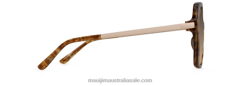 Poolside Polarized Fashion Sunglasses Maui Jim TVVRT74 Caramel Tiger/HCL Bronze