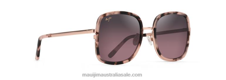 Pua Polarized Fashion Sunglasses Maui Jim TVVRT81 Pink Tortoise with Rose Gold/Rose
