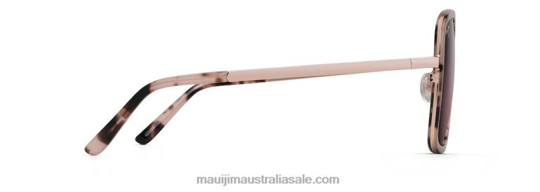Pua Polarized Fashion Sunglasses Maui Jim TVVRT81 Pink Tortoise with Rose Gold/Rose