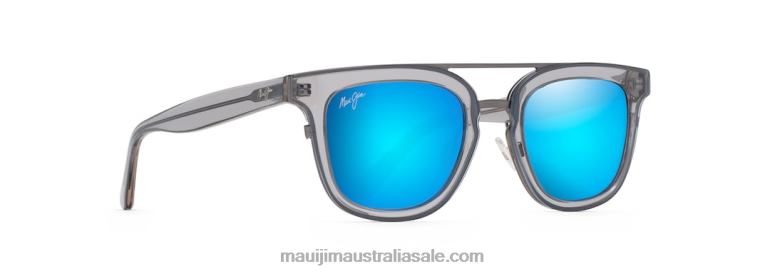 Relaxation Mode Polarized Fashion Sunglasses Maui Jim TVVRT160 Translucent Dove Grey/Blue Hawaii