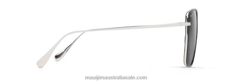 Tiger Lily Polarized Fashion Sunglasses Maui Jim TVVRT1 Gloss Black with Silver/Neutral Grey