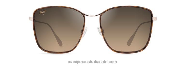 Tiger Lily Polarized Fashion Sunglasses Maui Jim TVVRT2 Dark Tortoise with Gold/HCL Bronze