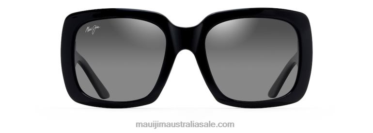 Two Steps Polarized Fashion Sunglasses Maui Jim TVVRT93 Black Gloss/Neutral Grey