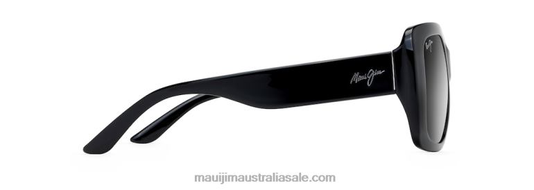 Two Steps Polarized Fashion Sunglasses Maui Jim TVVRT93 Black Gloss/Neutral Grey