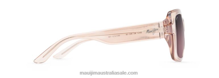 Two Steps Polarized Fashion Sunglasses Maui Jim TVVRT95 Transparent Pink/Rose