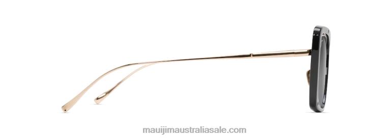 Adrift Polarized Luxury Sunglasses Maui Jim TVVRT251 Black Gloss with Shiny Gold/Neutral Grey