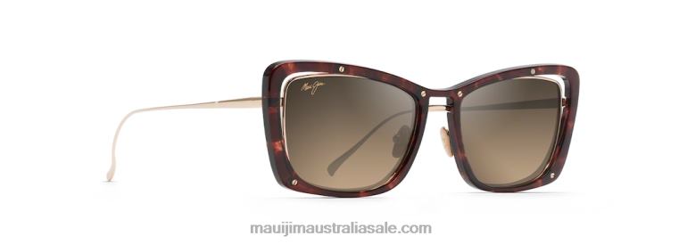 Adrift Polarized Luxury Sunglasses Maui Jim TVVRT252 Tortoise with Shiny Gold/HCL Bronze
