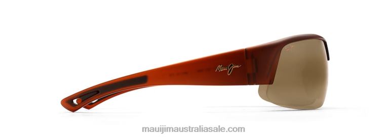 Switchbacks Polarized Shield Sunglasses Maui Jim TVVRT426 Matte Rootbeer/HCL Bronze