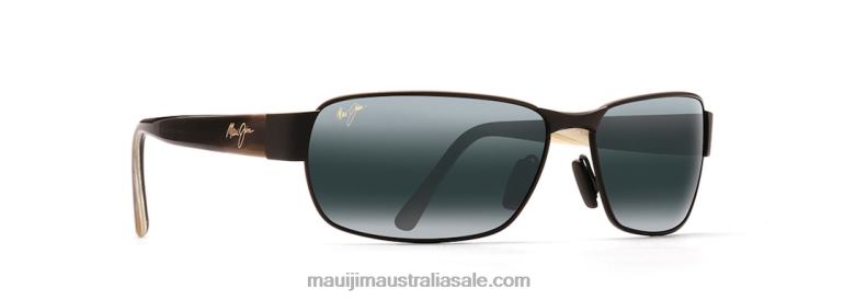 Black Coral Polarized Rectangular Sunglasses Maui Jim TVVRT435 Matte Black/Neutral Grey