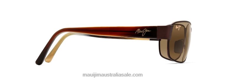 Black Coral Polarized Rectangular Sunglasses Maui Jim TVVRT436 Matte Bronze/HCL Bronze