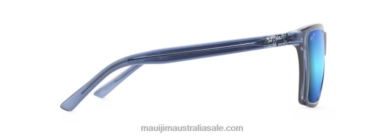 Cruzem Polarized Rectangular Sunglasses Maui Jim TVVRT209 Dark Translucent Blue/Blue Hawaii