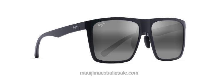 Honokalani Polarized Rectangular Sunglasses Maui Jim TVVRT3 Matte Black/Neutral Grey