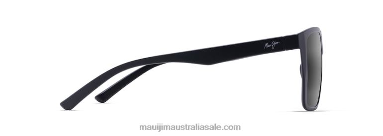 Honokalani Polarized Rectangular Sunglasses Maui Jim TVVRT3 Matte Black/Neutral Grey