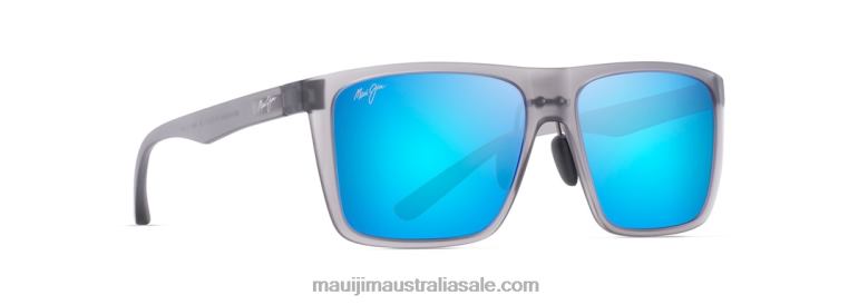 Honokalani Polarized Rectangular Sunglasses Maui Jim TVVRT4 Translucent Grey/Blue Hawaii