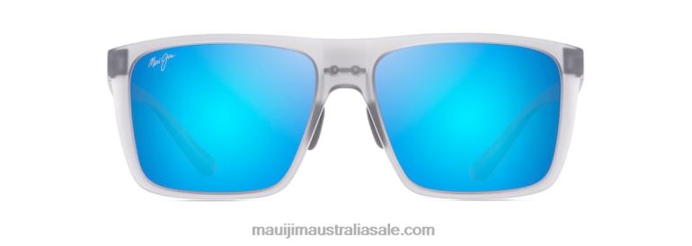 Honokalani Polarized Rectangular Sunglasses Maui Jim TVVRT4 Translucent Grey/Blue Hawaii
