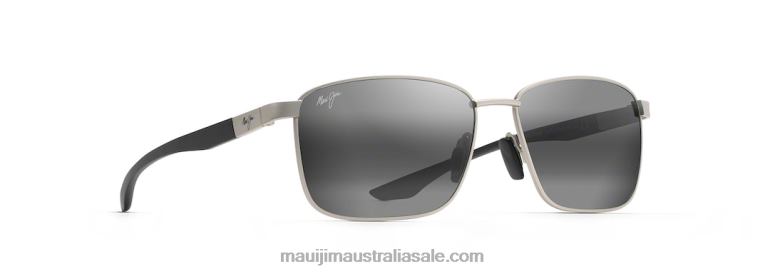 Ka'Ala Polarized Rectangular Sunglasses Maui Jim TVVRT167 Silver/Neutral Grey