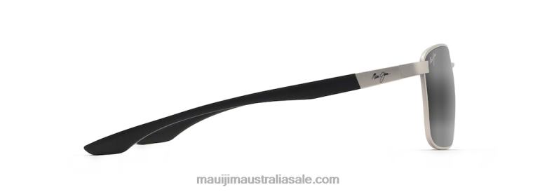 Ka\'Ala Polarized Rectangular Sunglasses Maui Jim TVVRT167 Silver/Neutral Grey