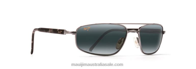 Kahuna Polarized Rectangular Sunglasses Maui Jim TVVRT450 Gunmetal/Neutral Grey