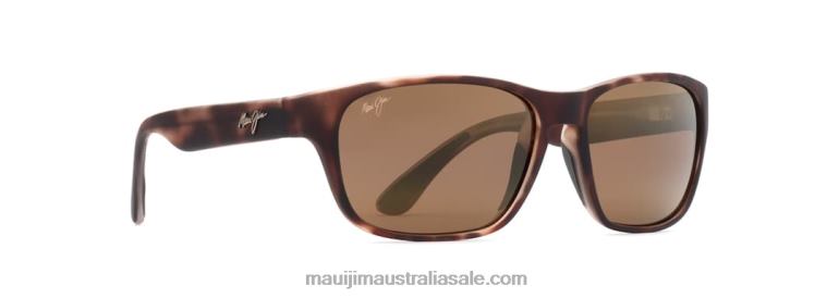 Mixed Plate Polarized Rectangular Sunglasses Maui Jim TVVRT418 Matte Tortoise Rubber/HCL Bronze