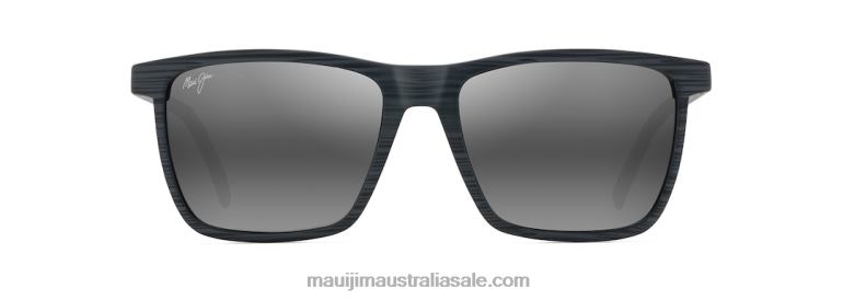 One Way Polarized Rectangular Sunglasses Maui Jim TVVRT25 Grey Stripe/Neutral Grey