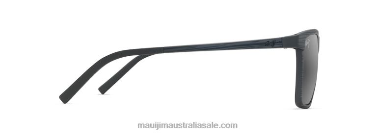 One Way Polarized Rectangular Sunglasses Maui Jim TVVRT25 Grey Stripe/Neutral Grey
