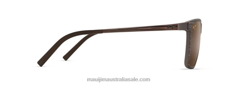 One Way Polarized Rectangular Sunglasses Maui Jim TVVRT27 Brown Stripe/HCL Bronze