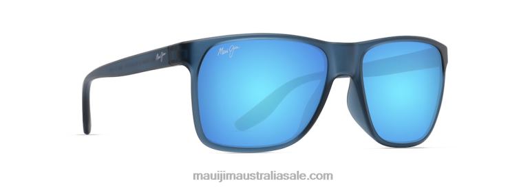 Pailolo Polarized Rectangular Sunglasses Maui Jim TVVRT38 Matte Navy/Blue Hawaii