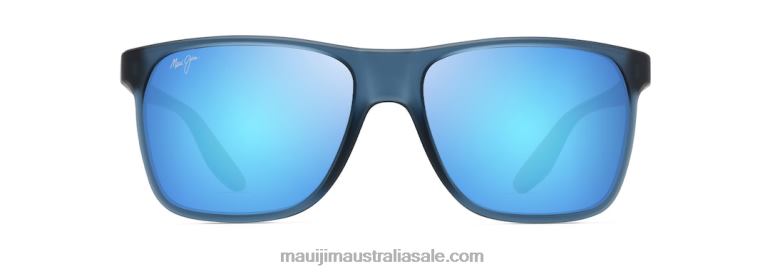 Pailolo Polarized Rectangular Sunglasses Maui Jim TVVRT38 Matte Navy/Blue Hawaii