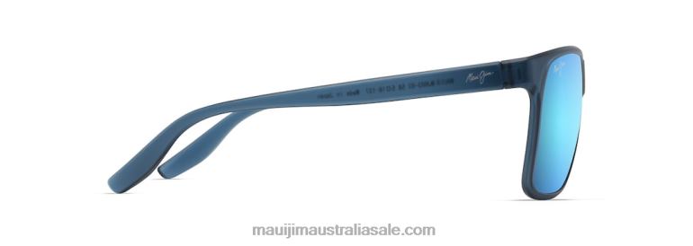 Pailolo Polarized Rectangular Sunglasses Maui Jim TVVRT38 Matte Navy/Blue Hawaii