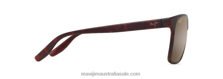 Pailolo Polarized Rectangular Sunglasses Maui Jim TVVRT39 Matte Tortoise/HCL Bronze
