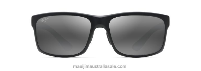 Pokowai Arch Polarized Rectangular Sunglasses Maui Jim TVVRT343 Matte Black/Neutral Grey