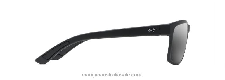 Pokowai Arch Polarized Rectangular Sunglasses Maui Jim TVVRT343 Matte Black/Neutral Grey