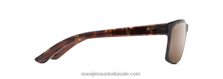Pokowai Arch Polarized Rectangular Sunglasses Maui Jim TVVRT345 Olive Tortoise/HCL Bronze