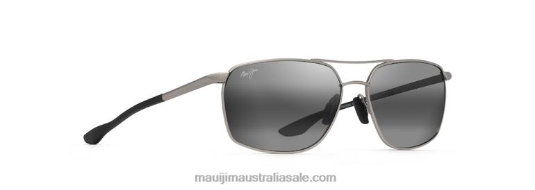 Pu'U Kukui Polarized Rectangular Sunglasses Maui Jim TVVRT100 Silver/Neutral Grey